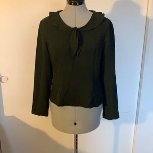 Vintage inspired dark olive green blouse M / L